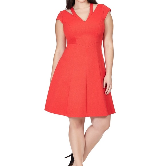 Adrianna Papell Dresses & Skirts - Adrianna Papell Vermillion Cutout Dress